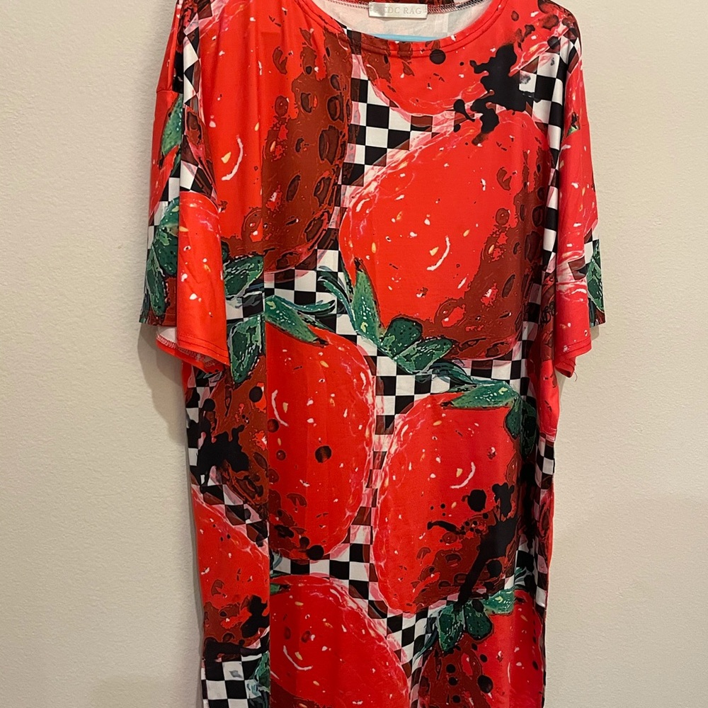 Acdc strawberry inspired short dress